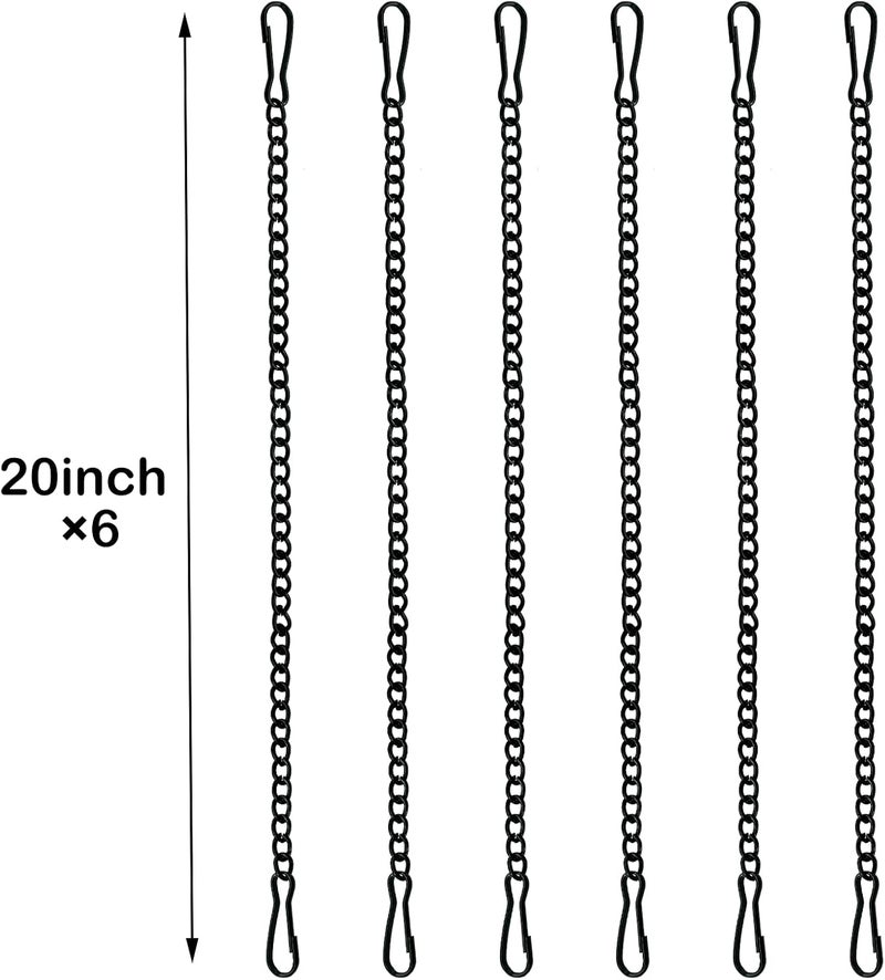Nexolia 6 Pcs 20 Inch Stained Glass Window Hanging Chain - Black Hanging Chain, Window Art Decor, Patio Garden Outdoor Decorative Hangings Glass Panels Chains - Image 2